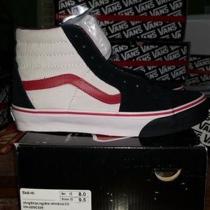 Vans Classic Sk8 Hi Black/Sand/Red  M8/W9.5 RARE